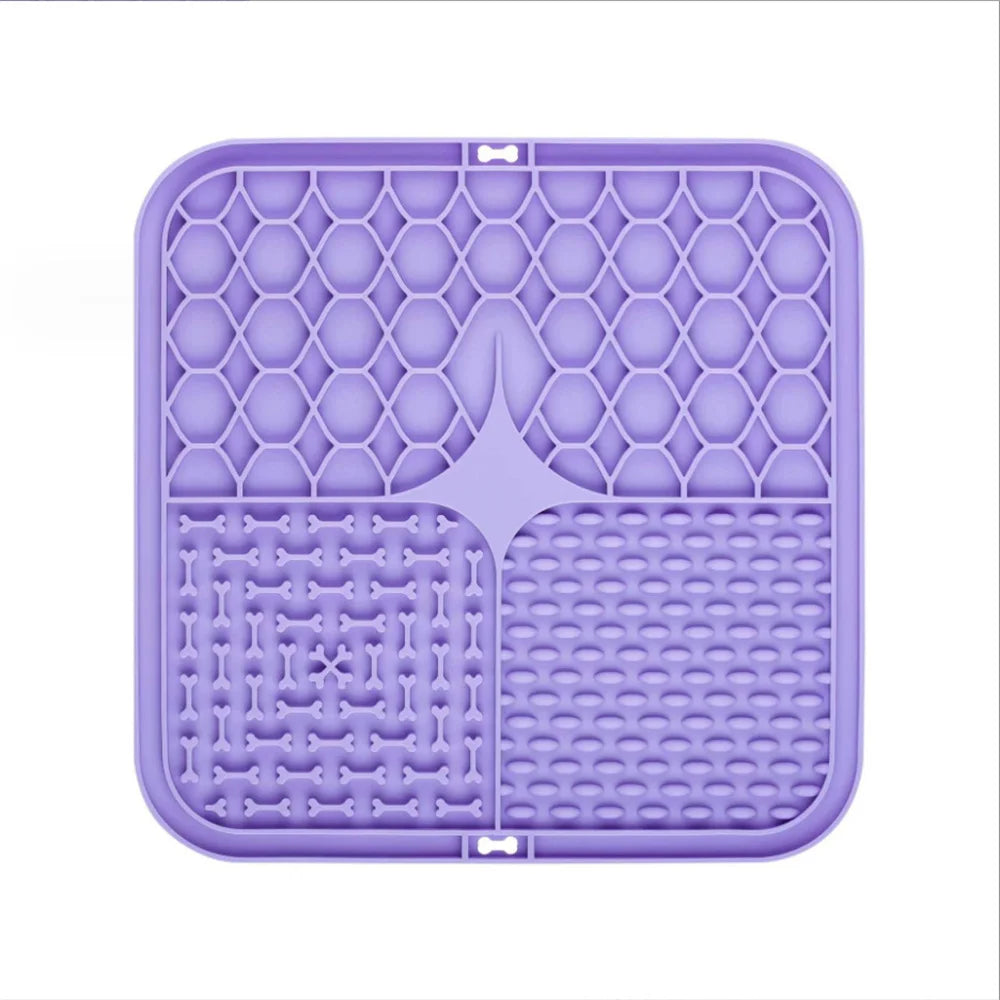 Pet Licking Plate, Slow Food Plate, Licking Pad, Silicone Pet Slow Food Tableware Bowl, Suction Cup, Dog Licking Pad, Slow Food Anti-Choking Pad