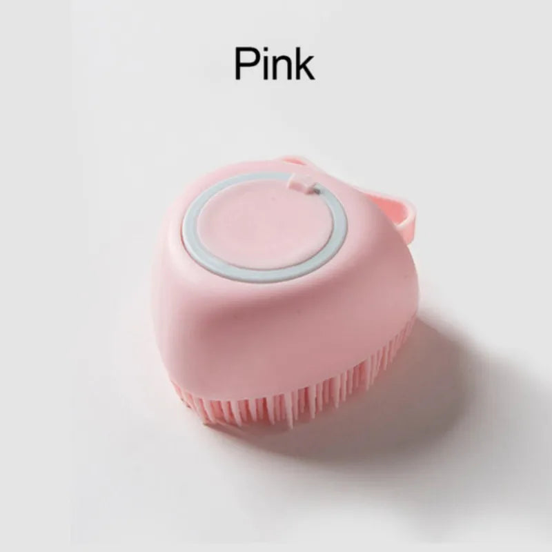 Gentle Silicone Pet Brush for Dogs and Cats Massages Cleans with Built-In Shower Gel Dispenser Pet Cat Dog Grooming Accessories