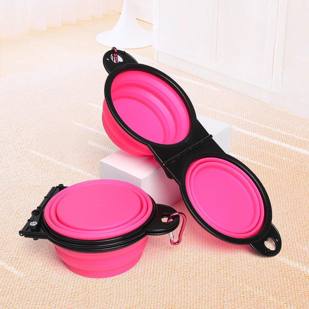 Portable Pet Food Bowl Durable TPR Bowl Cat and Dog Food Pet Silicone Collapsible Bowl Portable Travel Outdoor Water Food Bowl