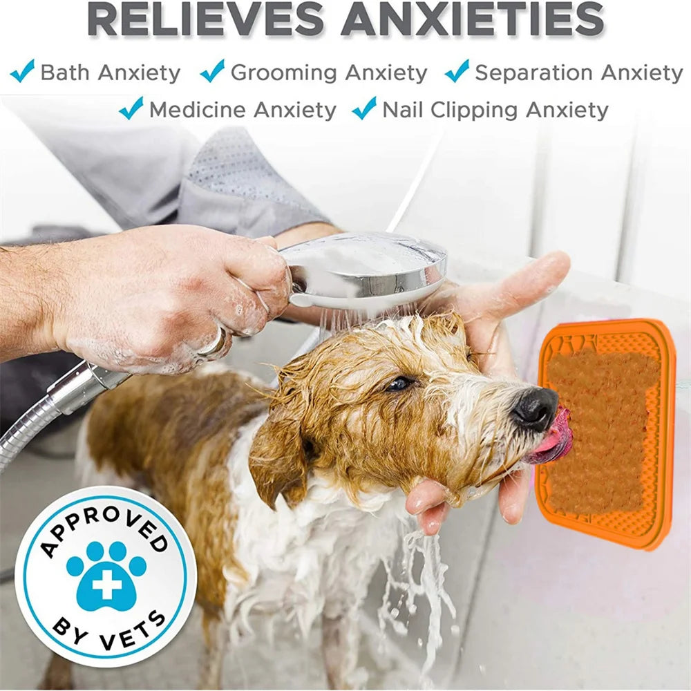Pet Licking Plate, Slow Food Plate, Licking Pad, Silicone Pet Slow Food Tableware Bowl, Suction Cup, Dog Licking Pad, Slow Food Anti-Choking Pad