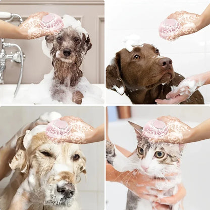 Gentle Silicone Pet Brush for Dogs and Cats Massages Cleans with Built-In Shower Gel Dispenser Pet Cat Dog Grooming Accessories