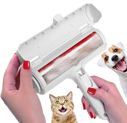 Pet Hair Roller Remover Lint Brush 2-Way Dog Cat Comb Tool Convenient Cleaning Dog Cat Fur Brush Base Home Furniture Sofa Clothe