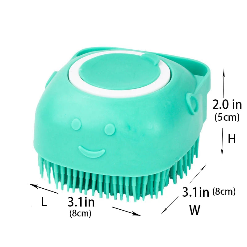 Gentle Silicone Pet Brush for Dogs and Cats Massages Cleans with Built-In Shower Gel Dispenser Pet Cat Dog Grooming Accessories