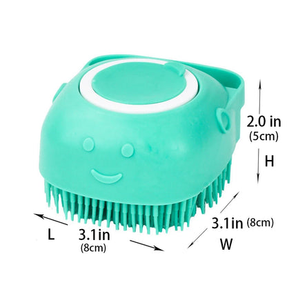 Gentle Silicone Pet Brush for Dogs and Cats Massages Cleans with Built-In Shower Gel Dispenser Pet Cat Dog Grooming Accessories
